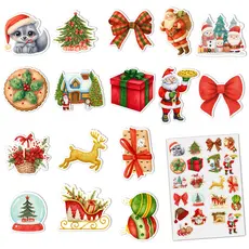24 pecas adesivo de PVC A prova d agua para decoracao de Natal em estilo retro