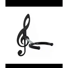 Suporte de violão PRETO para Violão, Guitarra, Ukulele, Baixo – Design Clave de Sol 𝄞