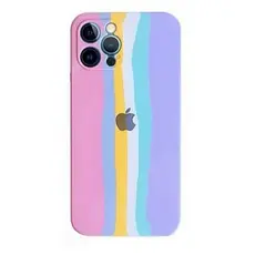 Capa Capinha Case Silicone Aveludada Arco-íris IPhone 12 Pro Max