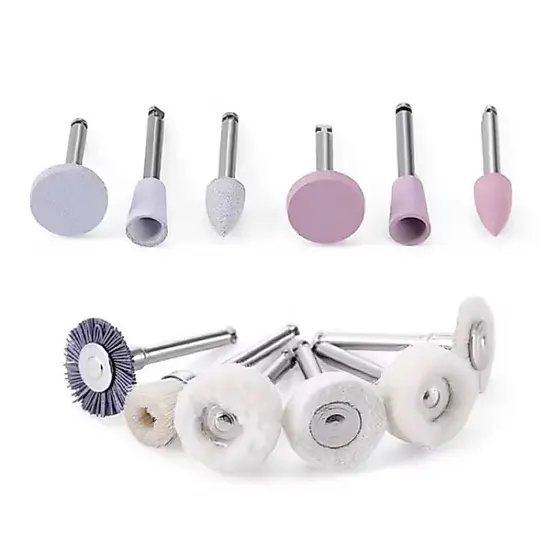 Kit acabamento e polimento em resina composta completo 12 peças - similar ultra gloss american burrs