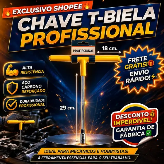 Chave canhão T Longa 8mm, 9mm,10mm,13mm, 17mm e 19mm - Idea