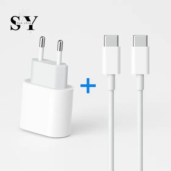 [PREMIUM] Kit Carregador USB-C 35W Compatível com iPhone 15 16 Plus Pro Pro Max Cabo Tipo C Completo