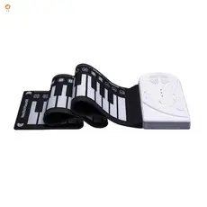 Piano Laminado Portátil 49 Teclas Digital De Silicone Macio Com Teclado Dobrável Presente Educacional Para Crianças Inic