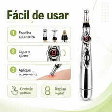 Caneta Acupuntura Massageadora Alivio Dores Estimulação Pontos Meridiona Relaxamento