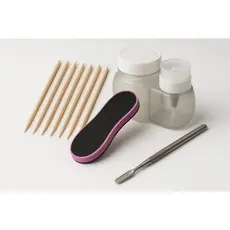 Kit Manicure Faça em Casa Lixa EVA Espátula de Cuticula Acetona Algodão Palito de Madeira
