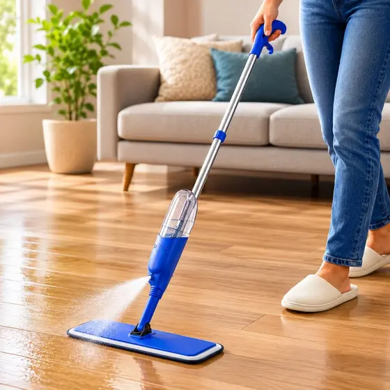Mop Spray Com Reservatório Recarregável Limpeza De Pisos Com Refil Microfibra