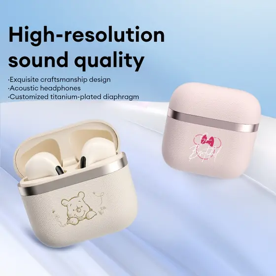 Disney QS-T47 Fone De Ouvido Bluetooth Sem Fio Redução Ruído Inteligente Toque Música bluetooth 5.3