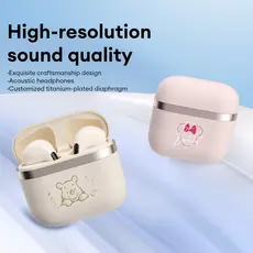 Disney QS-T47 Fone De Ouvido Bluetooth Sem Fio Redução Ruído Inteligente Toque Música bluetooth 5.3