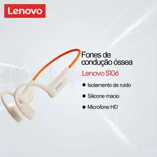 Fones De Ouvido De Condução Óssea Lenovo S106 E Fone Natação À Prova D'água IPX8 Com Armazenamento Integrado De 32 Gb Bl