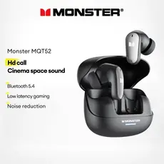 Monster MQT52 Fone De Ouvido Intra-Auricular Sem Fio Bluetooth Com Redução De Ruído De Longa Duração Da Bateria