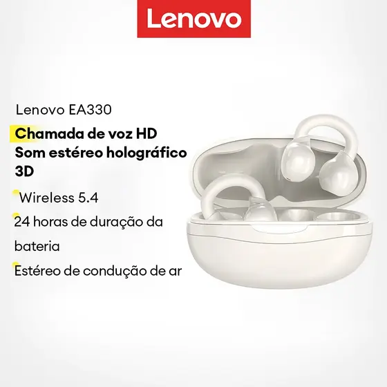 Lenovo EA330 Fone De Ouvido Bluetooth HD Talk Sem Queda Em Movimento Confortável De Usar