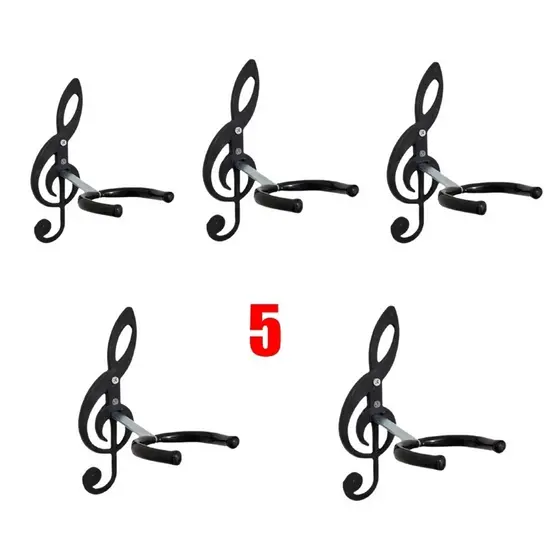 Kit 5 Suportes De Violão Parede, Guitarra, Baixo, Cavaquinho,Viola Ukulele