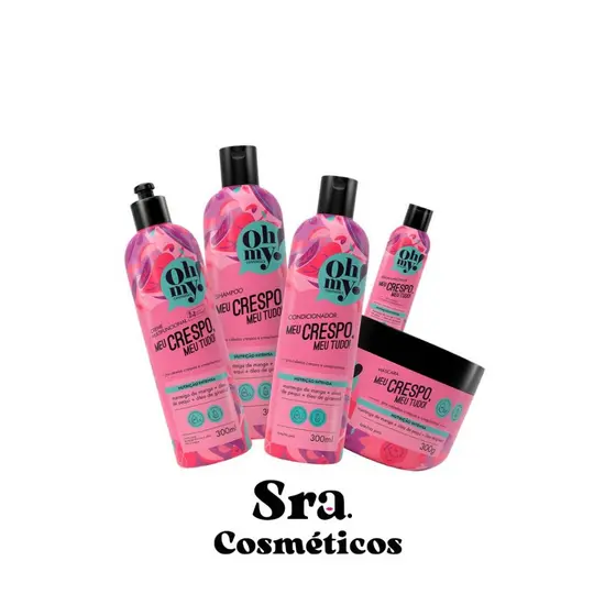 Shampoo, Condicionador, Mascara, Creme e Sérum Meu Crespo, Meu Tudo! 300ml Oh My! Kit