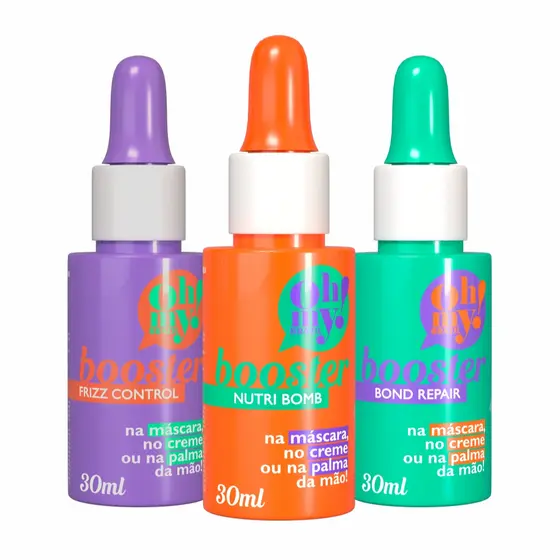 Kit Booster 30ml OhMy! Nutri Bomb, Frizz Control e Bond Repair