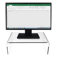 Suporte Monitor Acrílico Moderno Ergonômico Resistente Organizador Mesa Sofisticado