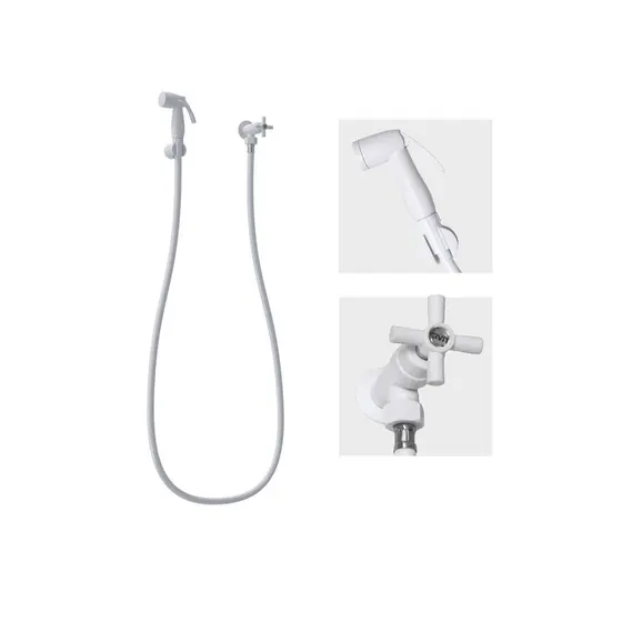 Ducha Higiênica Branca Acionamento 1/4 De Volta Civitt