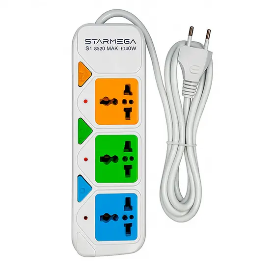 Filtro de Linha Extensão 3 Tomadas Bivolt Cabo 2 Metros ST-923