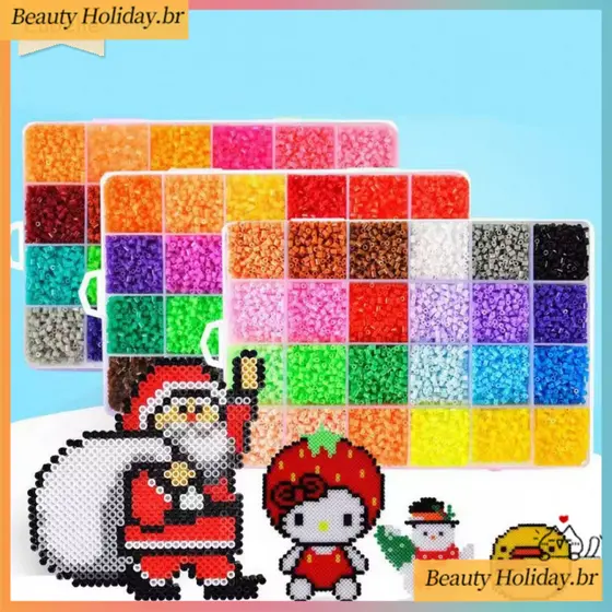 24 Cores/Caixa 2.6 Mm Mini Perler Hama Beads Conjunto De 12000pcs Criança Presente DIY