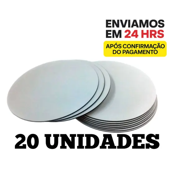 Kit Cake board com 20 unidades para Bolo MDF Tabuleiro para Bolo 3mm Confeitaria Frios e Doces