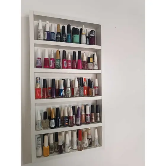expositor de esmalte de parede para nail desing branco mdf