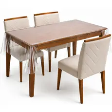 Toalha de Mesa de Plástico Térmica Para 4 6 8 e 10 Lugares Impermeável Quadrada Decoração Cozinha