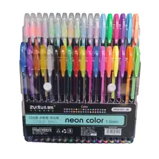 Kit 12/18/24/36/48 Canetas Coloridas Gel Glitter Neon Pastel Escolar Perfumadas