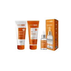 Kit Skin Care Anti-Idade Clareador Vitamina C Sabonete + Gel + Sérum para Todos os tipos de pele