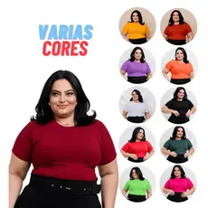 Blusa Plus Size Feminina Suede Canelado T-shirt