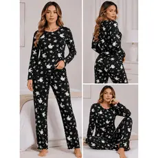 Pijama Noite Feminino Inverno Suede Canelado Conforto Estilo Toque Leve Macio