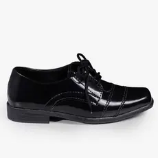 Sapato Infantil Masculino Social Preto Com Cadarço Lindo Para Eventos Formais