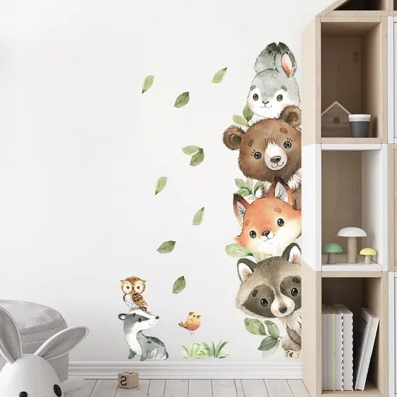 Adesivos de parede bonitos, adesivos de parede autoadesivos de animais pequenos, de porta, de decoraçã