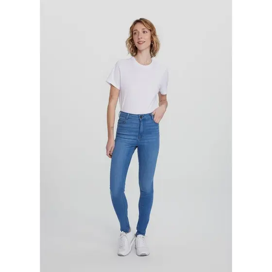 Calça Jeans Básica Feminina Skinny Cintura Alta Hering