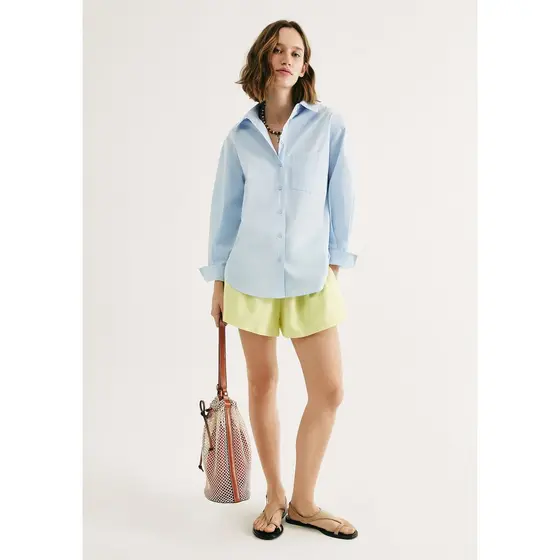 Shorts Feminino Evasê Com Linho