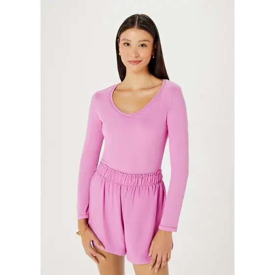 Blusa Básica Feminina Manga Longa Slim