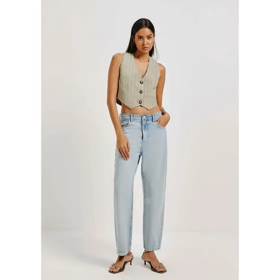 Calça Jeans Feminina Reta Cintura Alta Hering
