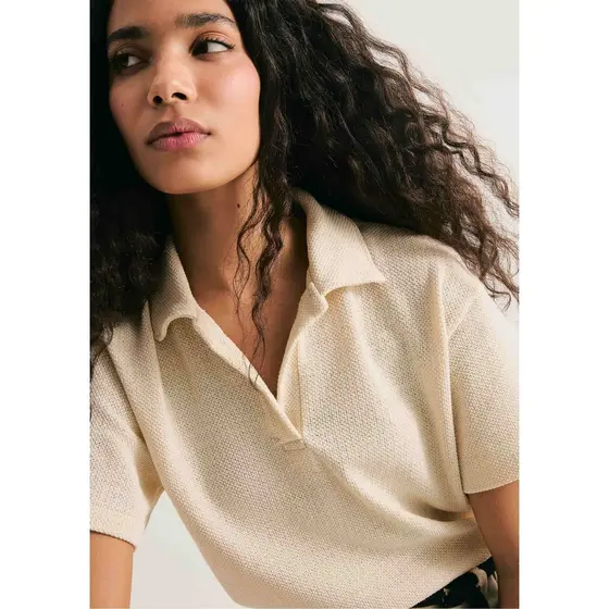 Polo Feminina Regular Texturizada