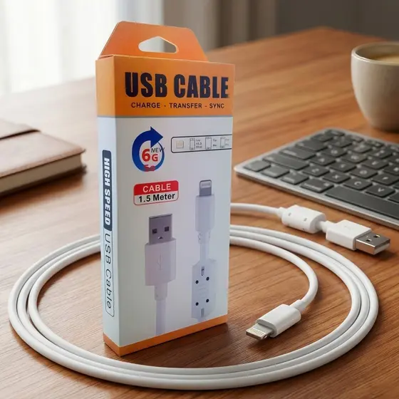 Cabo iPhone Lightning Reforçado 1.5M | Cabo USB Carregamento Rápido, Carregador para iPhone | Sincronização de Dados