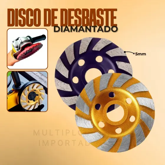 Disco Desbaste Rebolo Diamantado Concreto Esmerilhadeira Lixadeira Mármore