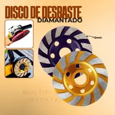 Disco Desbaste Rebolo Diamantado Concreto Esmerilhadeira Lixadeira Mármore