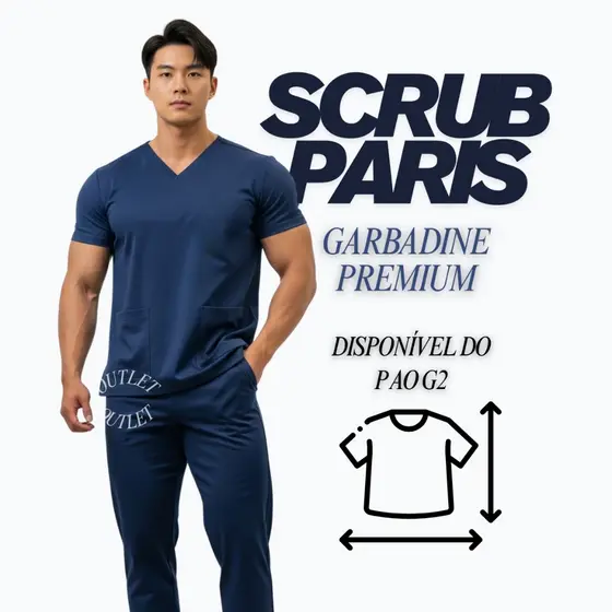Pijama Cirúrgico Masculino Scrub Hospitalar Médico Com Bolso Ph