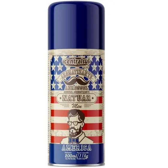 Aromatizante Aerosol Men America 200 ml Essência Importada e Super Concentrada