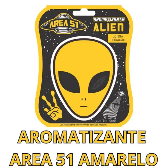 Aromatizante Miniatura Area 51 Alien Amarelo Centralsul