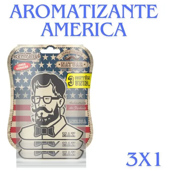 Aromatizante Miniatura Men America 3x1