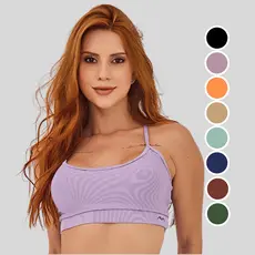 Top Feminino Academia Tecido Canelado AVA Fitness