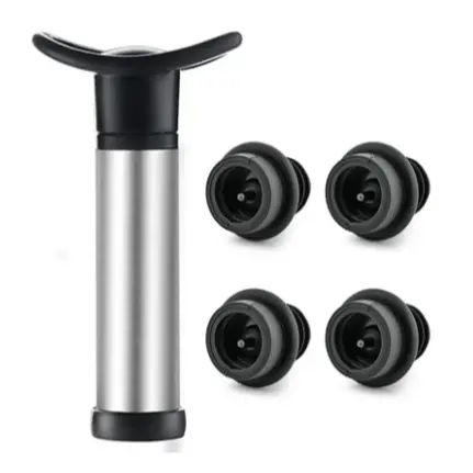 Vácuo de vinho em inox  de silicone 4 peças