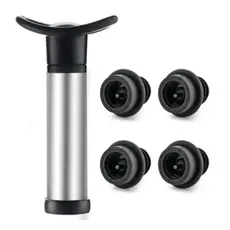 Vácuo de vinho em inox  de silicone 4 peças