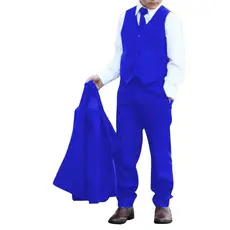Colete social masculino infantil oxford azul royal - queima de estoque!