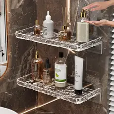 kit 2 Suporte De Shampoo Prateleiras De Banheiro Sem Furo Acrilico Chifre