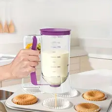 Jarra Dispenser Dosador Medidor de Massas 900ml p/ Cupcake Panqueca Waffle Crepe Bolo Confeitaria