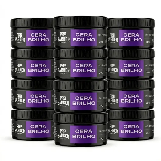 12un Pomada Cera Modeladora Pro Barber Brilho 70g para revenda